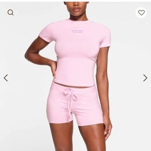 Skims Valentines Collection Out of Sight pink t shirt